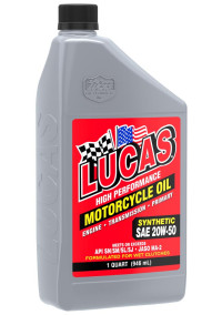 LUCAS ACEITE SINTETICO SAE 20W-50 X 1/4 DE ALTO RENDIMIENTO PARA MOTOCICLETAS (10702) 