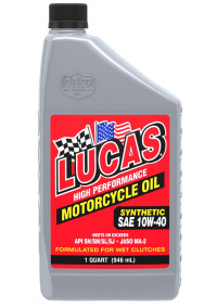 LUCAS ACEITE SINTETICO SAE 10W40 PARA MOTOCICLETA EN 1/4 