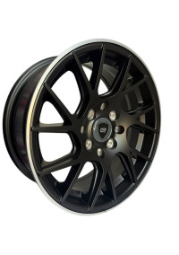  Juego De Rines 14X6.0 Negro Mate Con Borde Pulido 