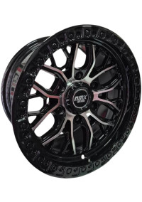  Juego De Rines 15X8.0 Negro Con Cara Maquinada 