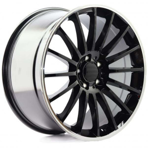 WHEEL LIP POLISHED BLACK 19x5