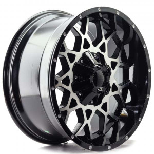 WHEEL BLACK MACHINED FACE 20x6