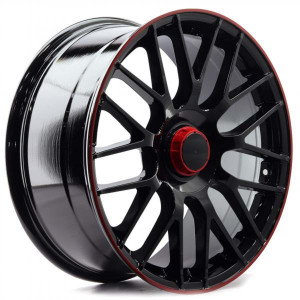 WHEEL BLACK   RED LIP 19x5