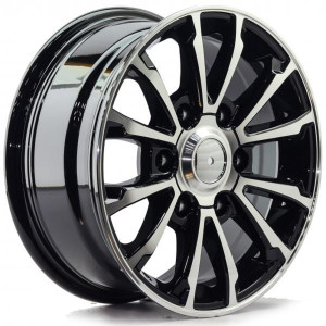 WHEEL BLACK MACHINED FACE 15x6