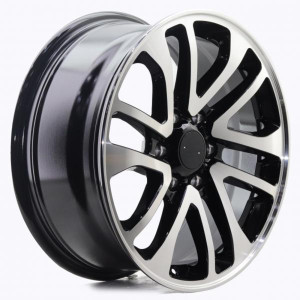WHEEL BLACK MACHINED FACE 16x6