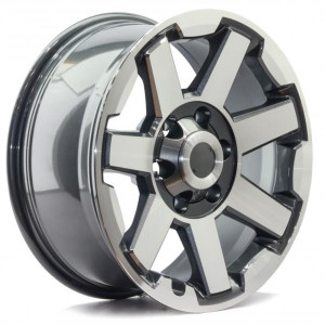 WHEEL F6775 GUN METAL MACHINE FACE 17x6