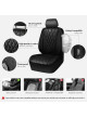 Universal Fundas de asiento delantero de automóvil de piel sintética de lujo 