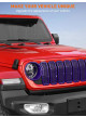 Universal Rejilla frontal de malla y biseles para faros delanteros para Jeep Wrangler 