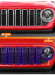 Universal Rejilla frontal de malla y biseles para faros delanteros para Jeep Wrangler 