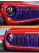 Universal Rejilla frontal de malla y biseles para faros delanteros para Jeep Wrangler 